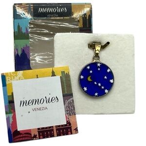 Murano Millefiori Venezia celestial moon stars glass round pendant for necklace